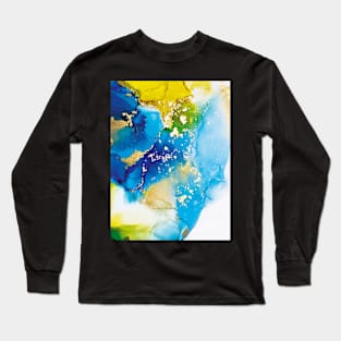 Amazing watercolor background with gold Long Sleeve T-Shirt